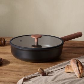 11 Inch Non Stick Deep Fryer With Glass Lid , Dishwasher Safe, Suitable For Gas And Induction Cooktops, Free PFOA,PFOS
